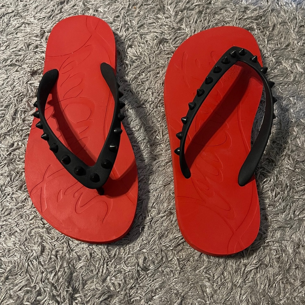 Louboutin flip flops